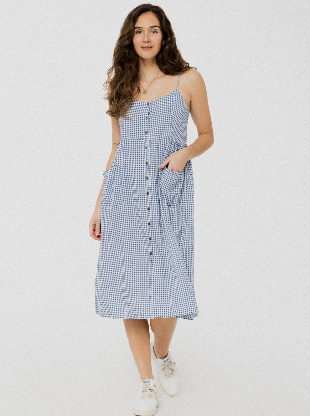 PINEAPPLE BANANAS Geneviève dress - Blue checks
