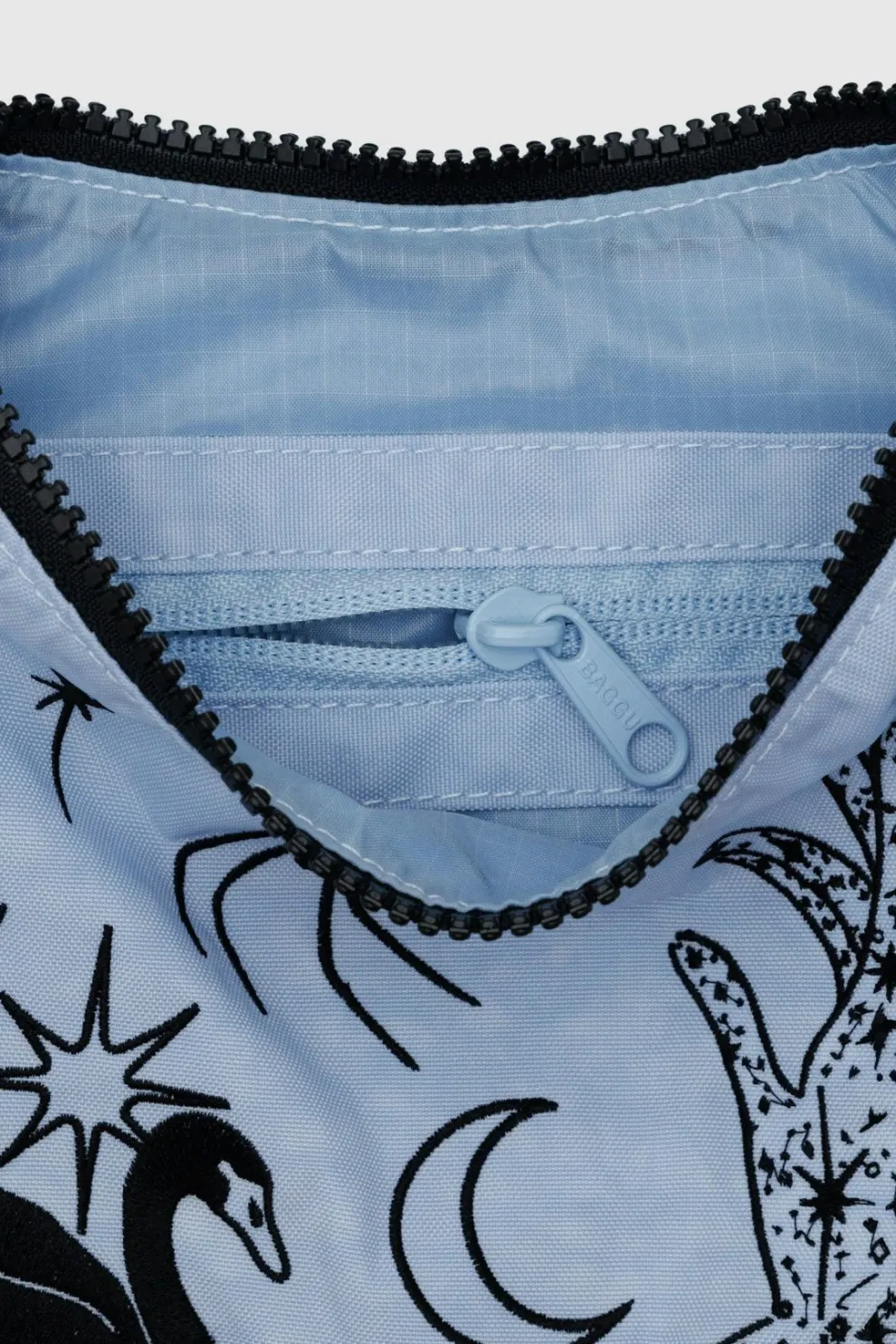 BAGGU Small Crescent Nylon Bag - Embroidered Ballet Icons