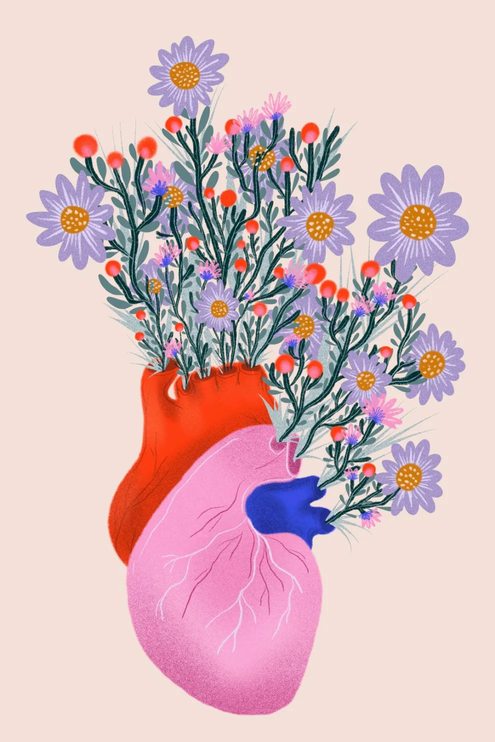 VIVIAN SOFIA Flowery Heart Poster
