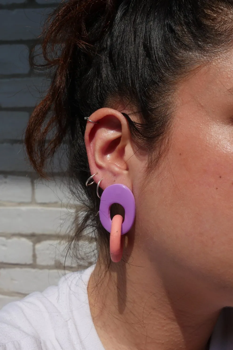 CROCODILE AGILE Lauriette Earrings - Mauve and Coral