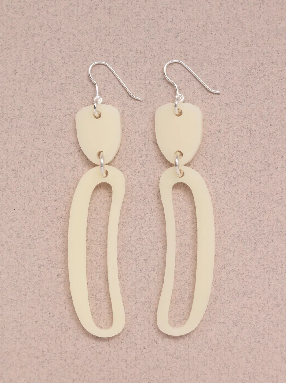 WARREN STEVEN SCOTT Mini Elongated Ovoid Earrings - Ivory