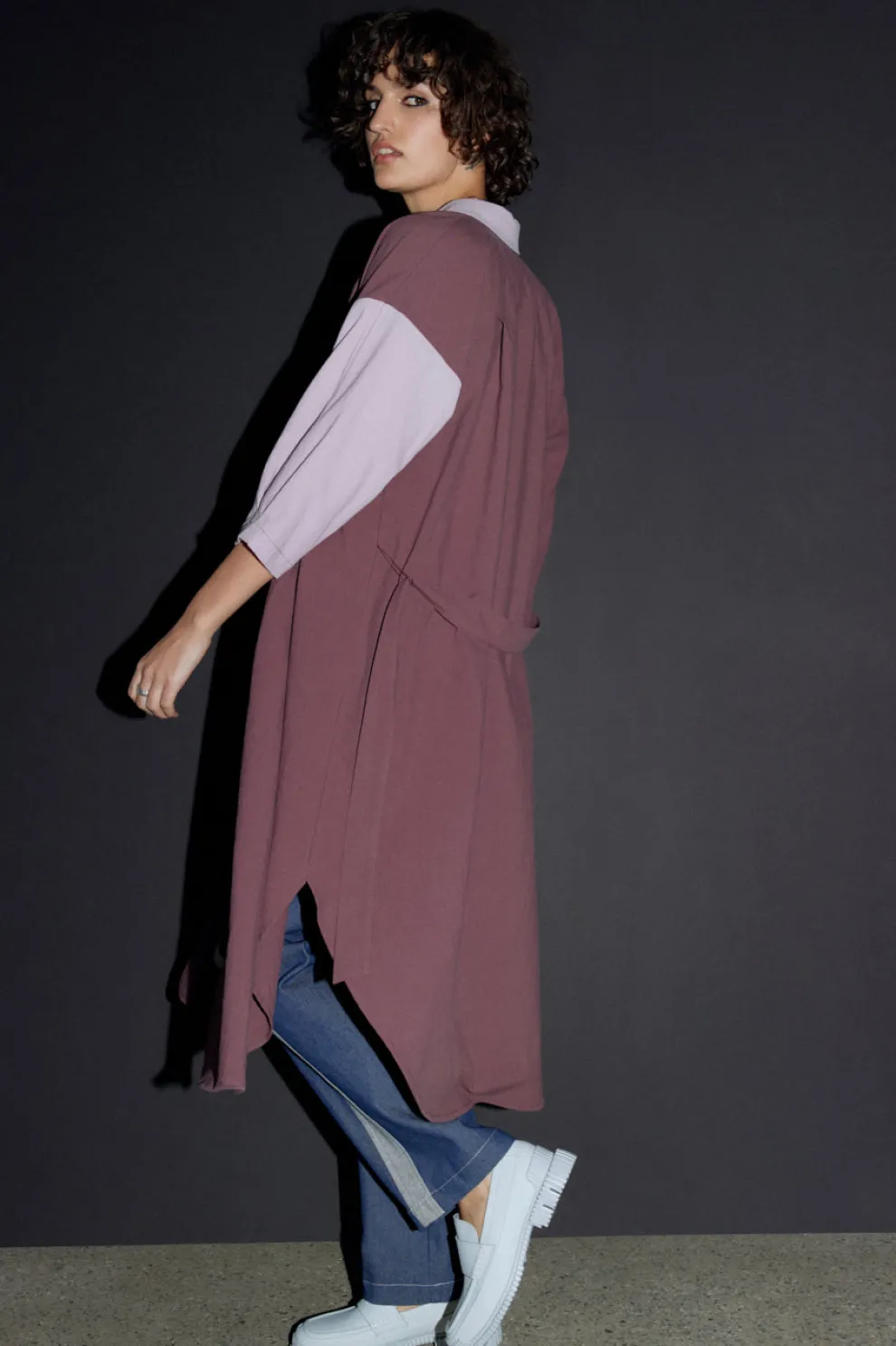 EVE GRAVEL Veleta Shirt Dress - Aubergine