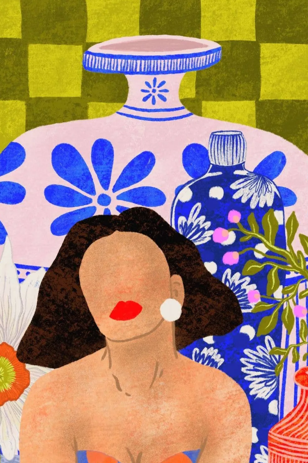 VIVIAN SOFIA Floral Poster Mini-Vases Portrait