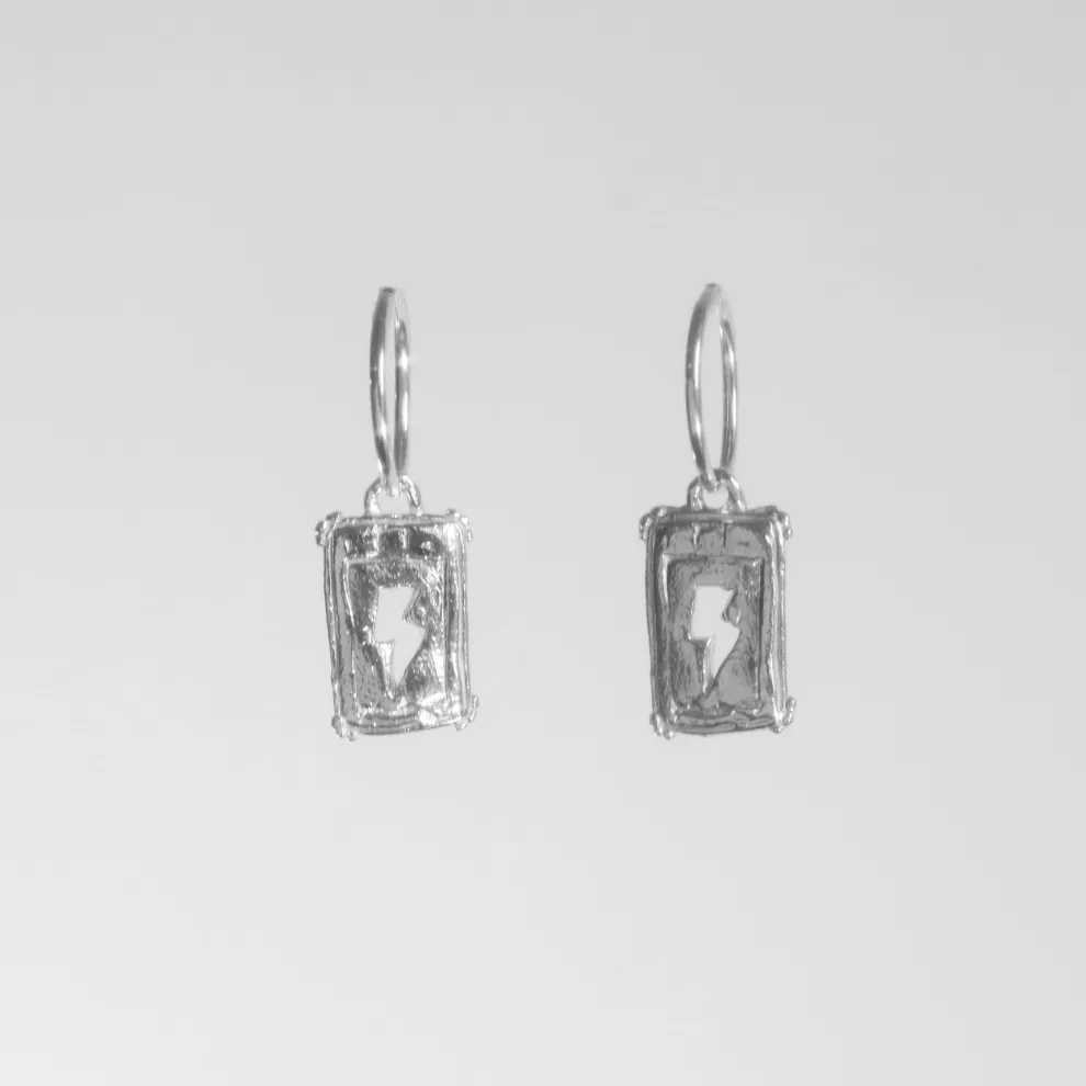 BILAK JEWELRY Lightning Bolt Earrings - Sterling Silver