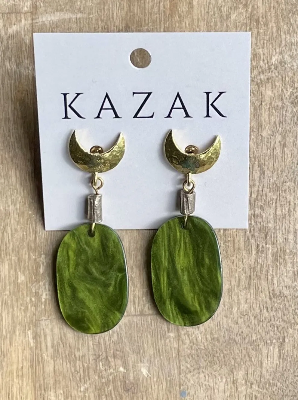 KAZAK Green Moon Earrings