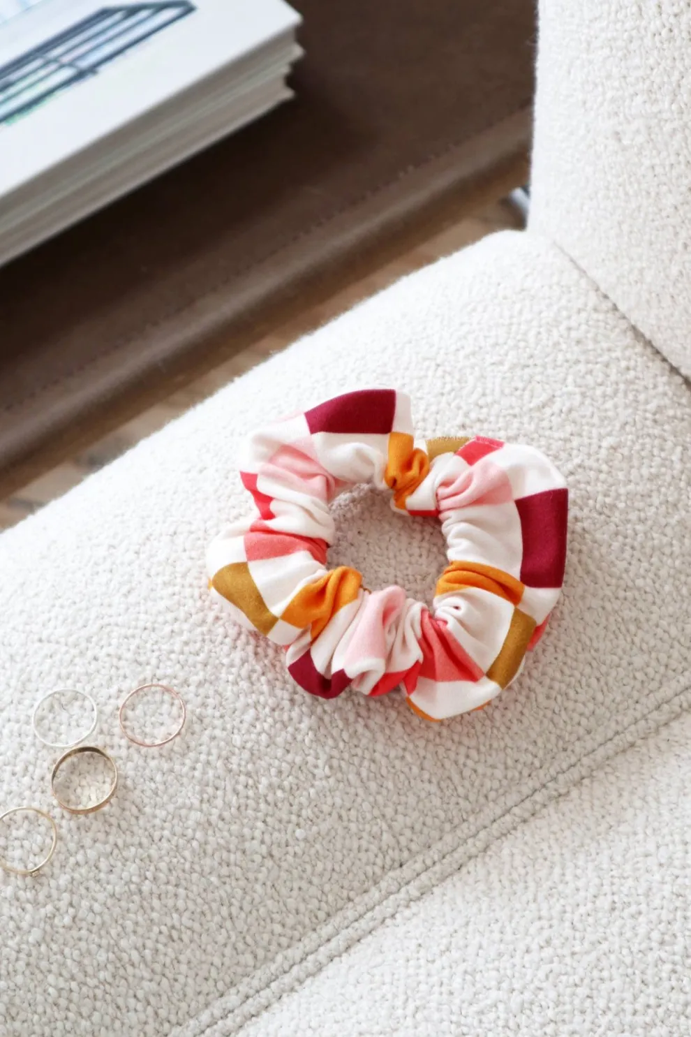 FREON COLLECTIVE Organic Cotton Hair Scrunchie - Retro Grid