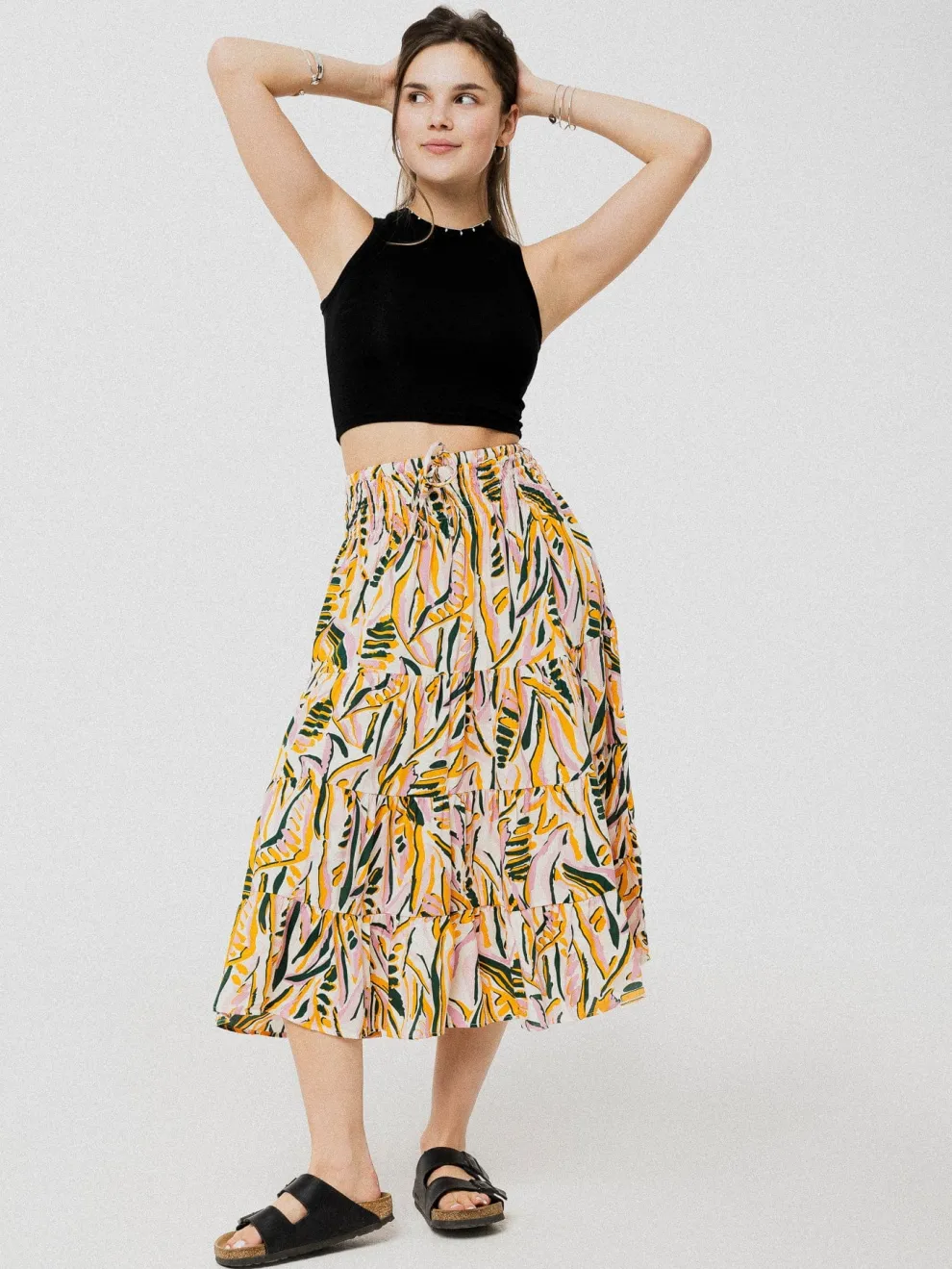 PINEAPPLE BANANAS Clear Skirt - Beige Pattern
