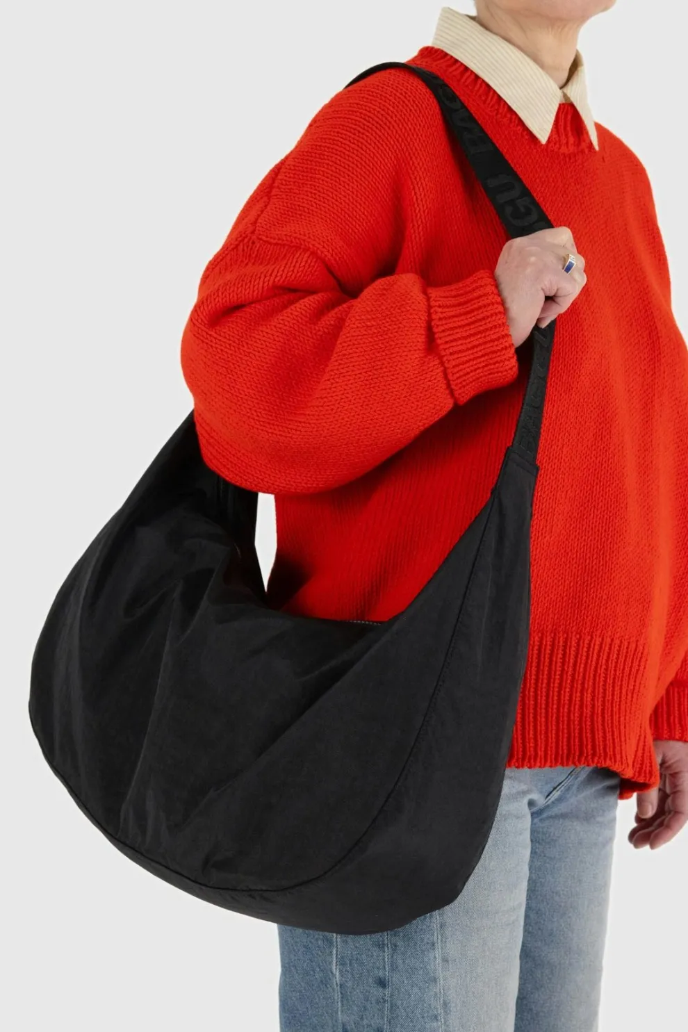 BAGGU Large Crescent Nylon Bag - Black