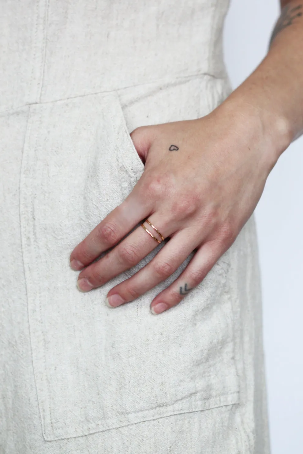 MAKSYM Double Hammered Ring - Gold