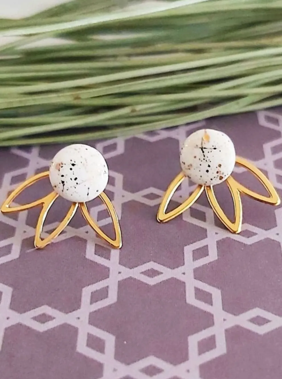 KAG 2 Piece Flower & Round Earrings