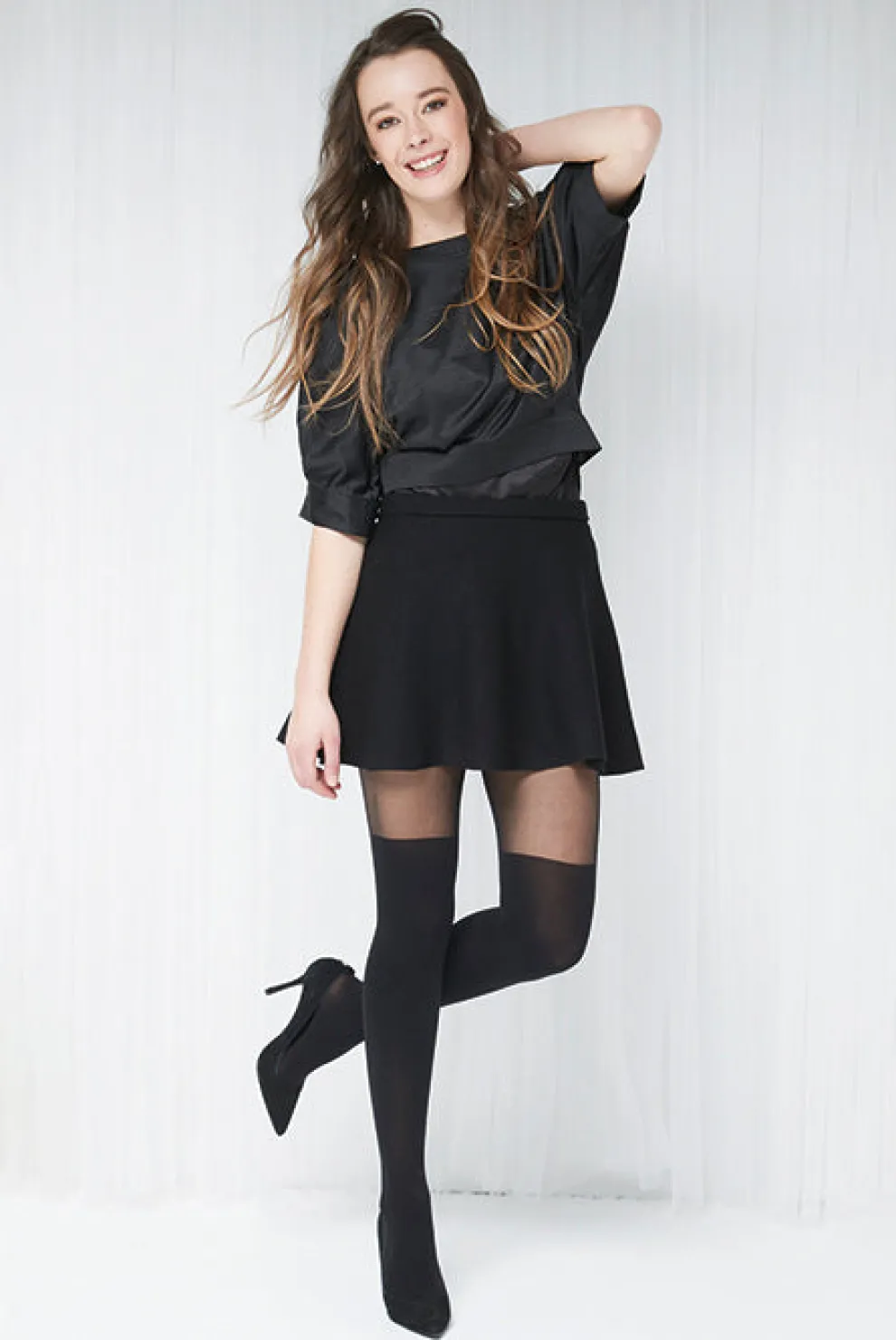 MONDOR Thigh-High Tights 5722 - Black