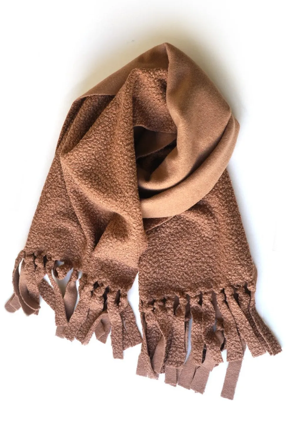 GIBOU Curly Fleece Scarf with Fringes