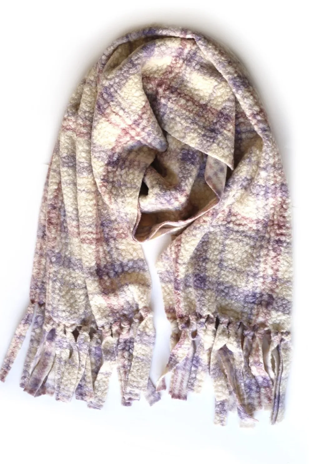GIBOU Curly Fleece Scarf with Fringes