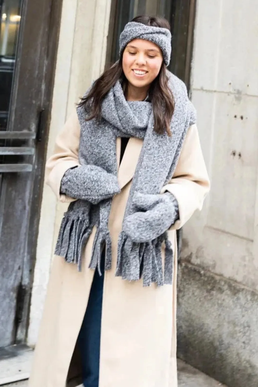 GIBOU Curly Fleece Scarf with Fringes