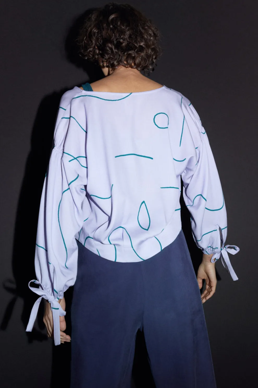 EVE GRAVEL Tama Blouse - Lilac and Green