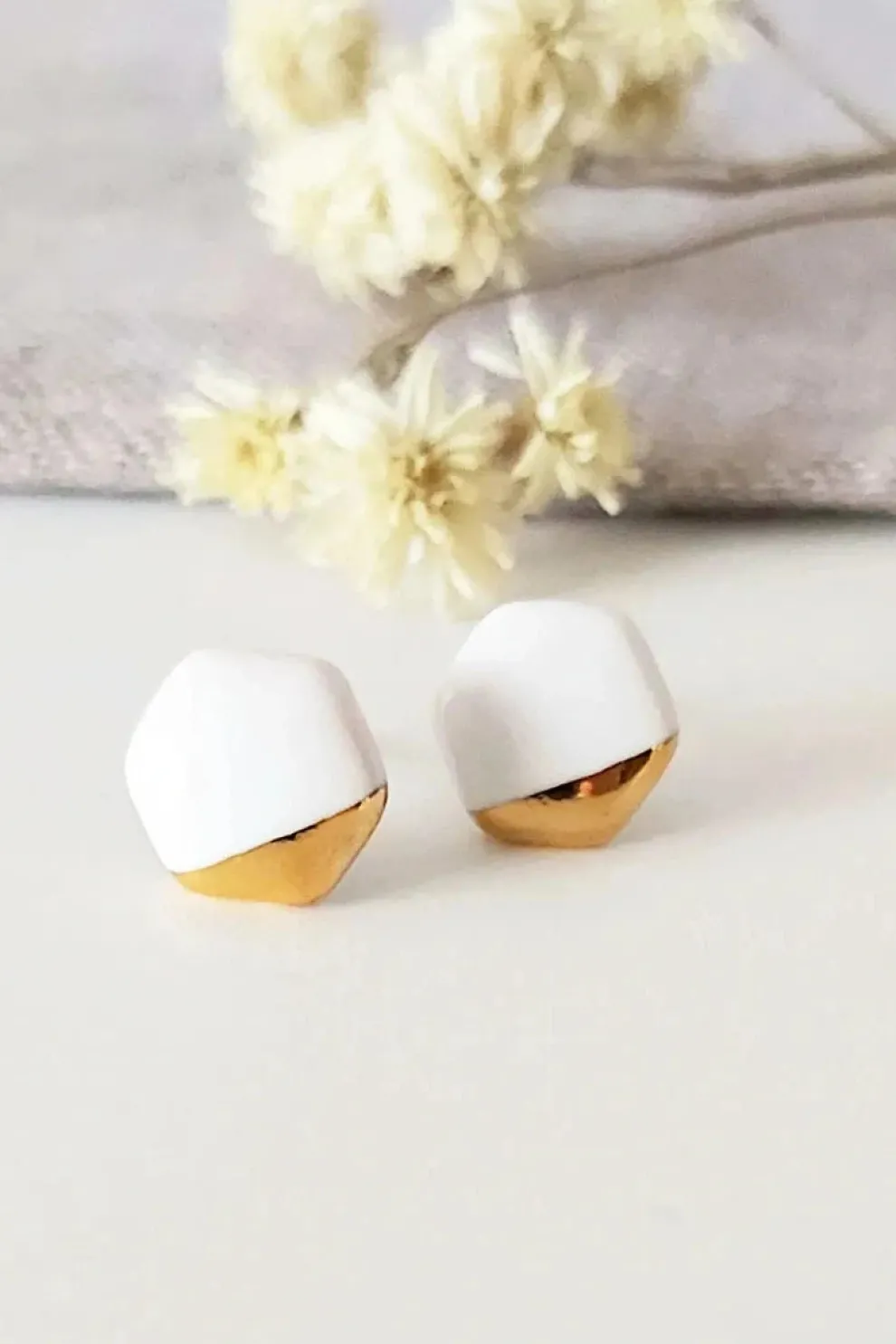 KAG Hexagon Ceramic Earrings