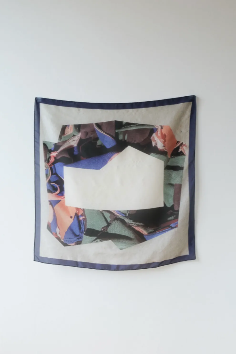 ATELIER B Silk Scarf - Navy Blue