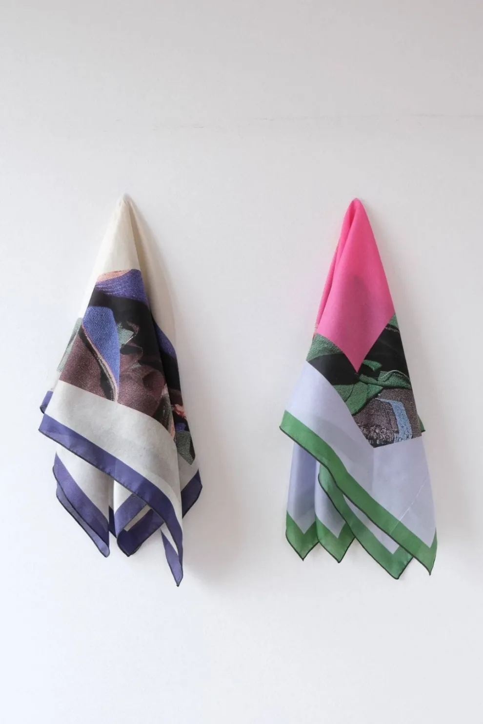 ATELIER B Silk Scarf - Navy Blue