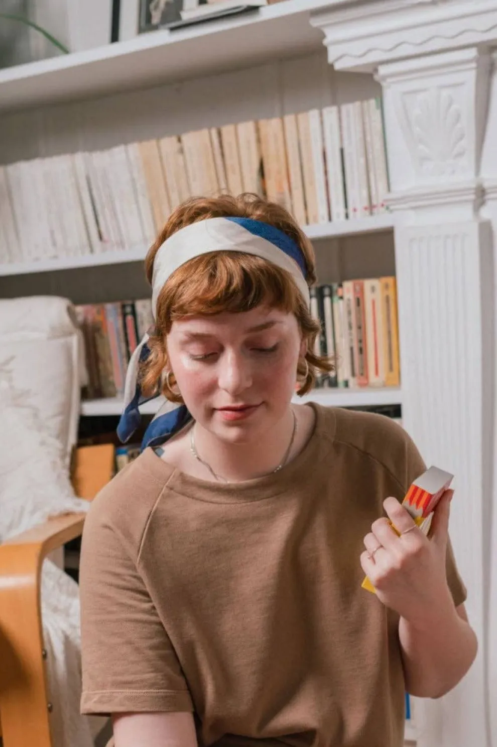 ATELIER B Silk Scarf - Navy Blue