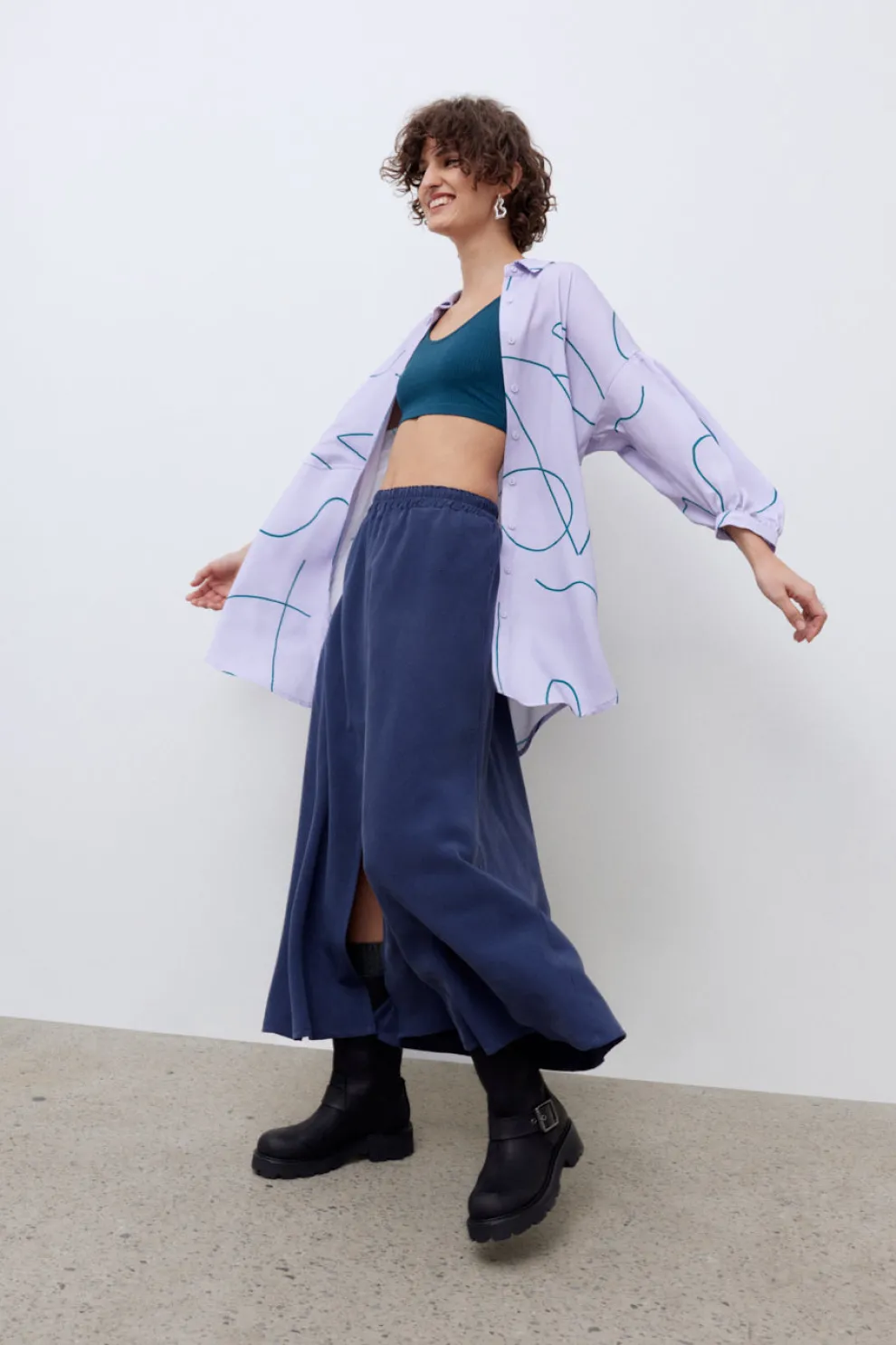 EVE GRAVEL Belinda Dress - Lilac / Green