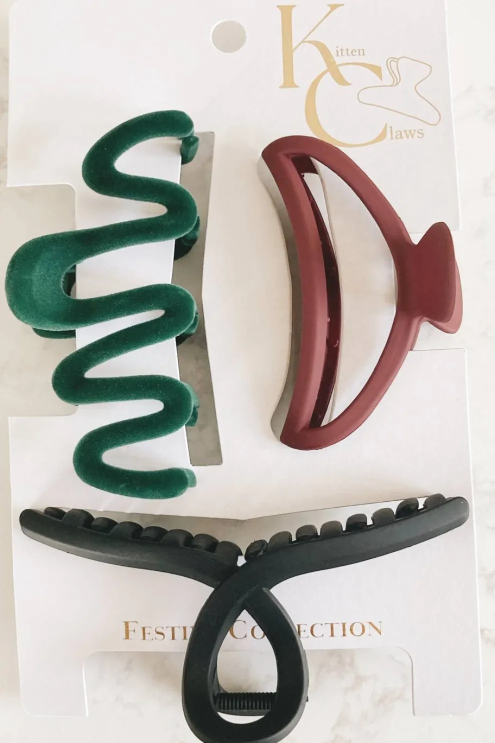 KITTEN CLAWS CLIPS Festive Hair Clips